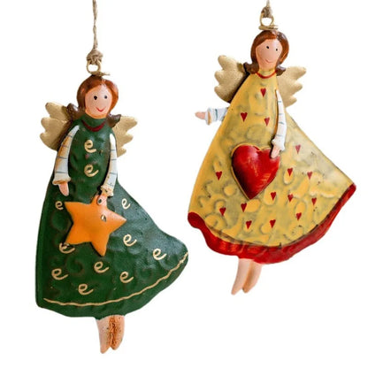 Kerst ornament voor Kerstboom - Retro Engel Meisje Decoratie