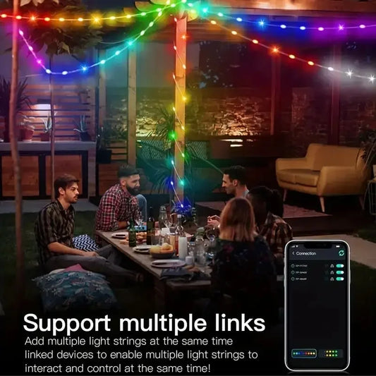 Slimme Kerstverlichting – RGBIC LED Lichtslang 5V USB | 5M/10M/20M | App & Afstandsbediening | IP65 Waterdicht | Droomkleuren