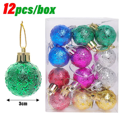 Kerstballen set mini 3CM – kleurrijke kerstdecoratie voor boom en huis