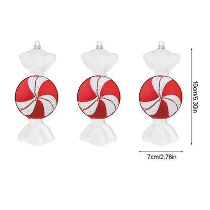 Kerstballen set – Grote Lolly & Rood-Wit Suikerstok Hangers voor Kerstboom