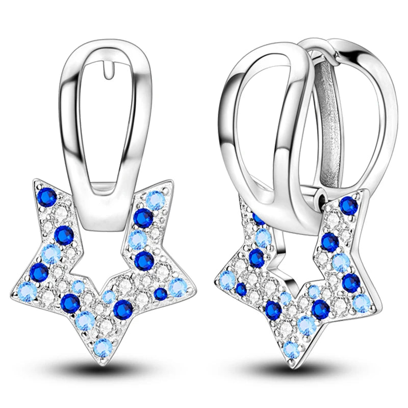 Kerst oorbellen 925 zilver sneeuwvlok met fonkelende zirkonia