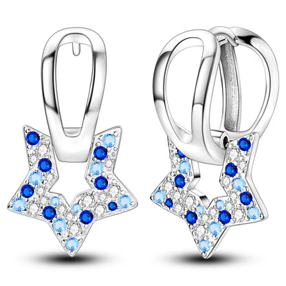 Kerst oorbellen 925 zilver sneeuwvlok met fonkelende zirkonia