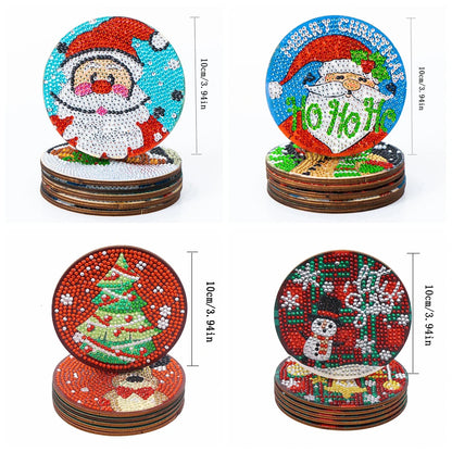Diamond Painting Kerst Onderzetters met Houder – Creatief en Uniek Cadeau