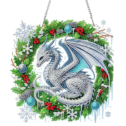 Diamond Painting Kerstkrans raam- en wandhanger met strass steentjes