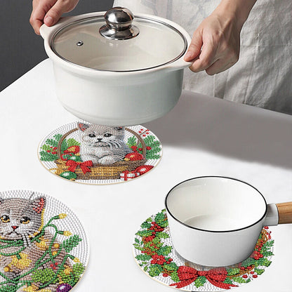 Diamond Painting Placemat met Schattige Kat – Set van 3 – DIY Tafeldecoratie