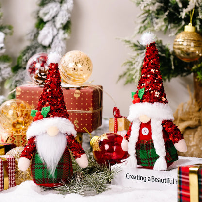 Kerst pop decoratieve pluche kabouter zonder gezicht voor sfeervolle versiering