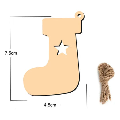 Houten figuur om zelf te kleuren/schilderen – Kerstversiering 10 stuks