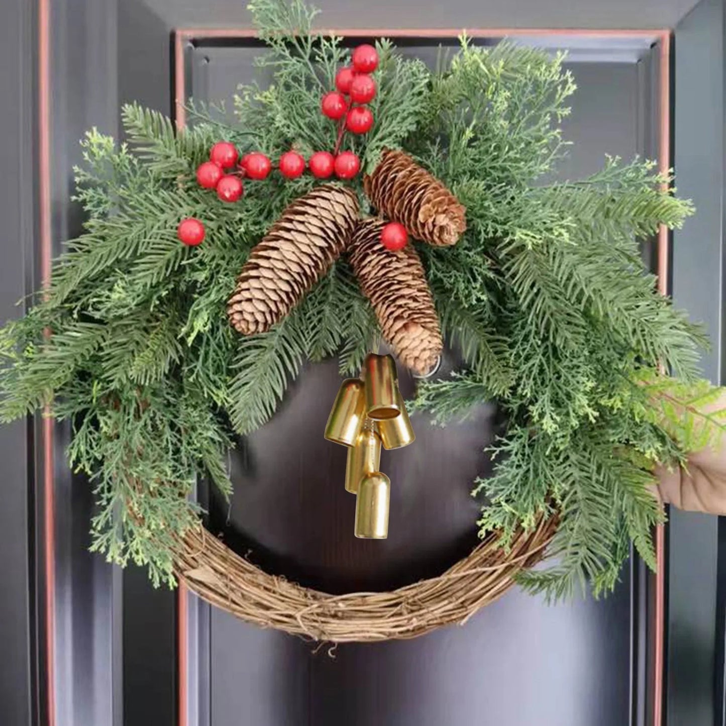 Kerst krans boho stijl voor deur of muur – sfeervolle feestdecoratie