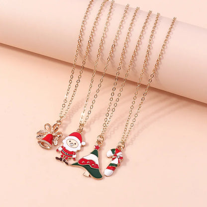 Kerst Ketting met Rendier, Belletjes en Kerstboom Hanger – Feestelijke Sieraden voor Dames