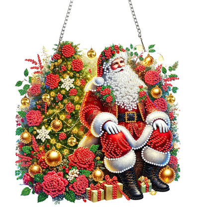 Diamond Painting Kerstkrans raam- en wandhanger met strass steentjes