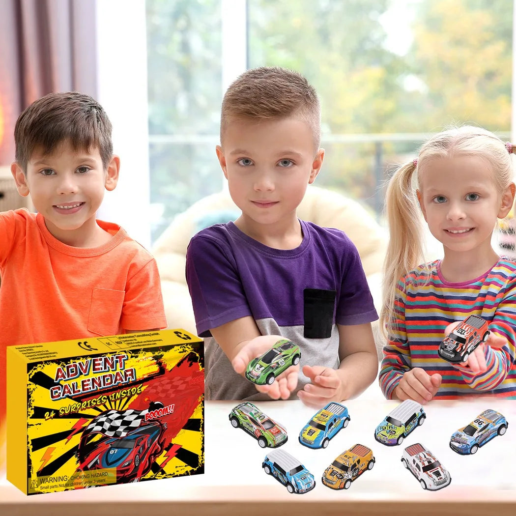 Adventkalender met verrassingen – Auto’s, sieraden en kerstornamenten voor jongens en meisjes