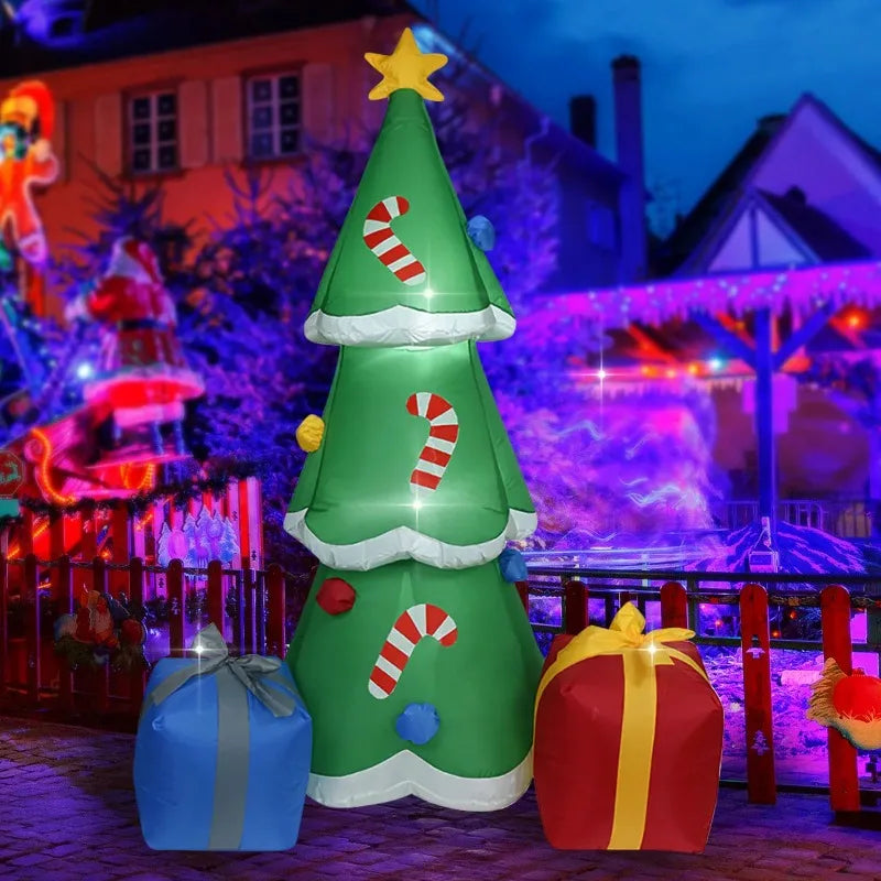 Opblaasbaar Kerst ornament met LED verlichting – Sneeuwman, Peperkoekman en Cadeauzak