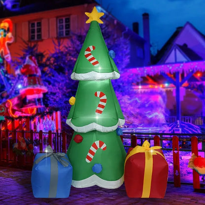 Opblaasbaar Kerst ornament met LED verlichting – Sneeuwman, Peperkoekman en Cadeauzak