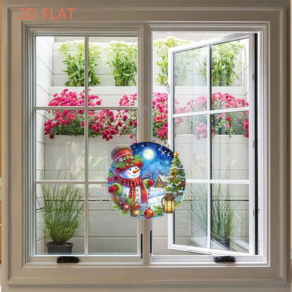 Diamond Painting Kerstkrans raamdecoratie met strass steentjes