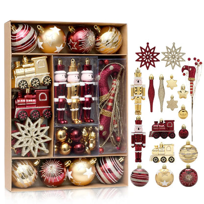 Kerstballen set 50 stuks – onbreekbare kerstboomversiering in luxe kleuren