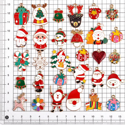Kerst hanger Kerstman & Gingerbread set voor sieraden en decoratie - 10 stuks