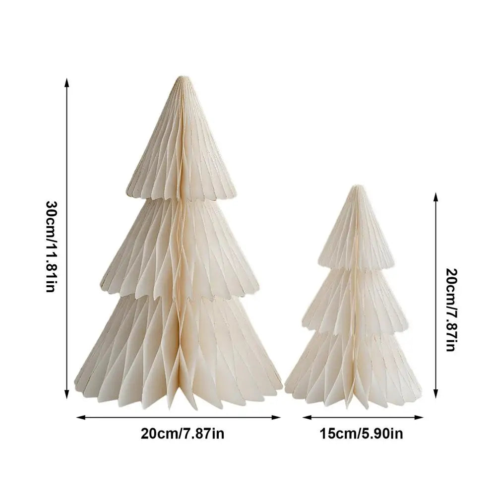 Opvouwbare Kerstboom - Set van 2 Papieren Mini Bomen - Origami Decoratie