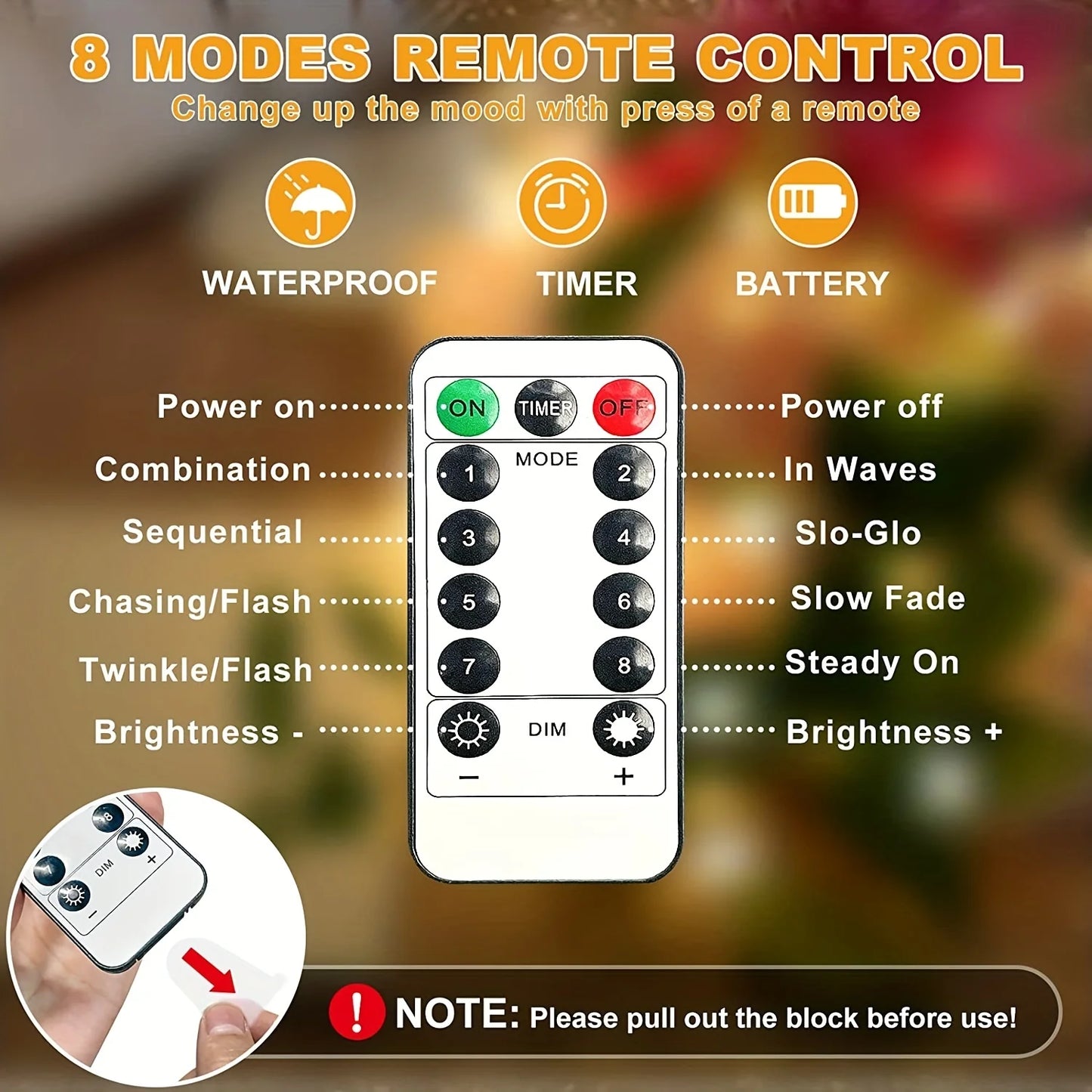 Led Kerstboom Waterval Slingerlicht met Ster Top – 8 Lichtstanden voor Binnen & Buiten