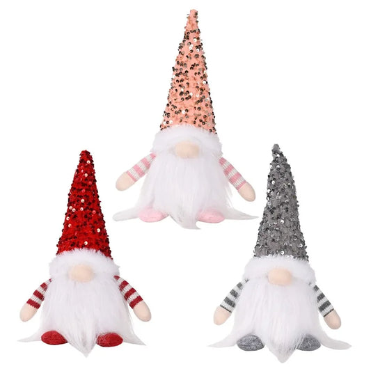Kerst pop met glittermuts en zachte pluche knuffel met verlichting