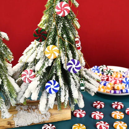 Kerst ornament voor in Kerstboom rood wit snoep decoratie set 10 stuks
