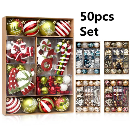 Kerstballen set 50 stuks – onbreekbare kerstboomversiering in luxe kleuren