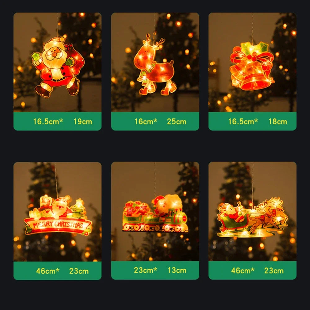 Kerst lamp LED raamdecoratie – sfeervolle hanglamp met zuignap voor binnen