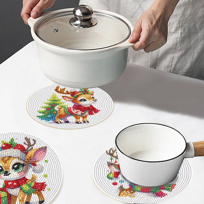 Diamond Painting Placemat schattig hert – set van 3 ronde onderzetters