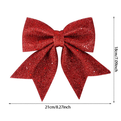 Kerstboom ornament rode gouden strik met glitters voor feestelijke decoratie