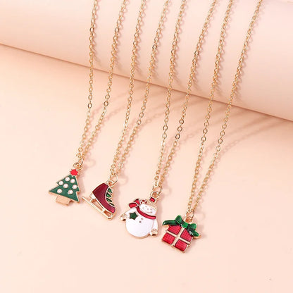 Kerst Ketting met Rendier, Belletjes en Kerstboom Hanger – Feestelijke Sieraden voor Dames