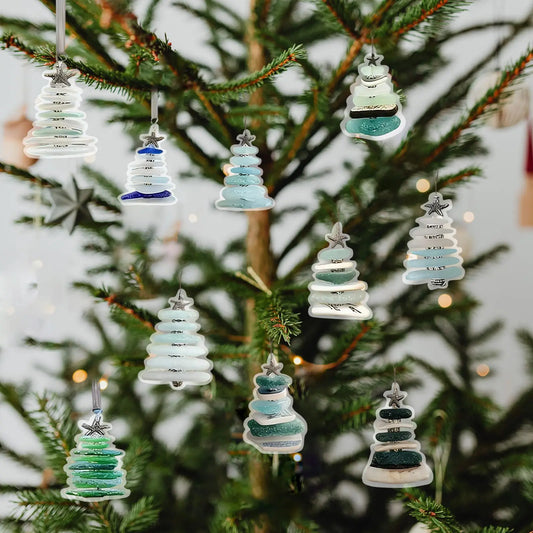 Adventkalender 24 mini acryl kerstboom ornamenten voor aftellen