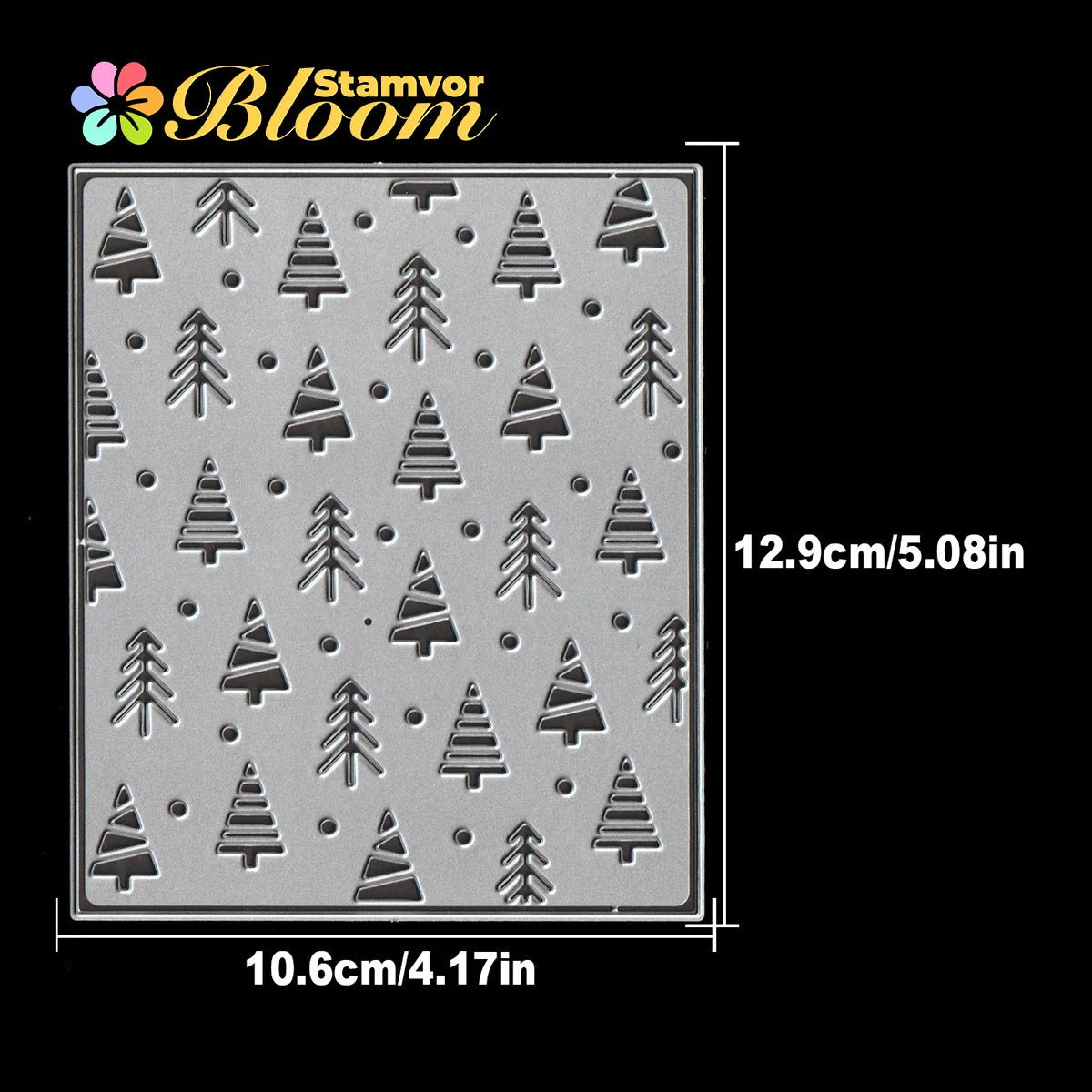 Snijmal kerstbomen vierkant frame achtergrond voor kaarten en scrapbooking