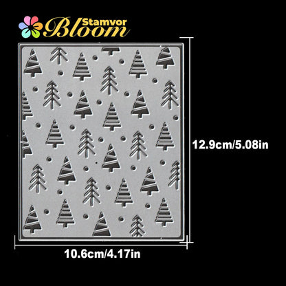 Snijmal kerstbomen vierkant frame achtergrond voor kaarten en scrapbooking