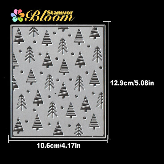 Snijmal kerstbomen vierkant frame achtergrond voor kaarten en scrapbooking