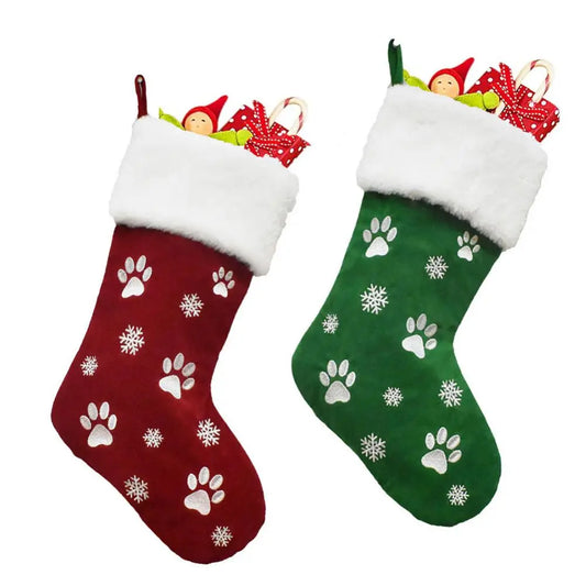 Kerstsok met hond en kat pootjes – Luxe kerstboomdecoratie