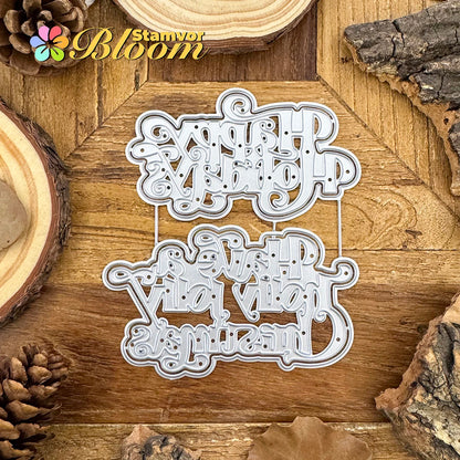 Snijmal kerst winter lagen titel – metalen snijvorm voor kaarten en scrapbooking