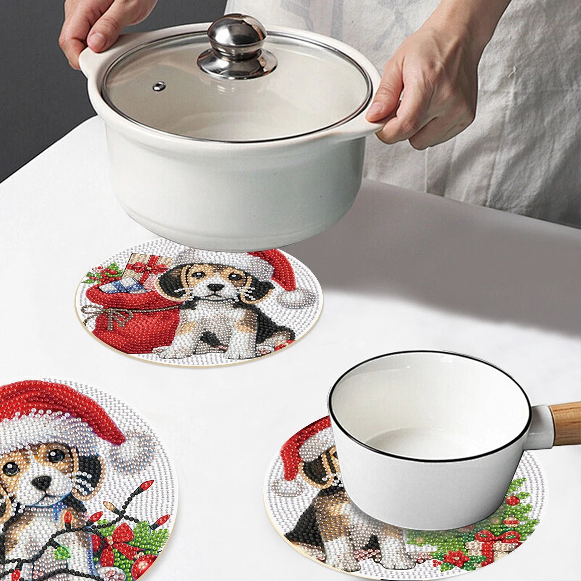 Diamond Painting Placemat met Schattige Puppy – Set van 3 voor Tafeldecoratie