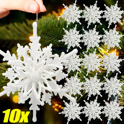 Kersthanger glitter sneeuwvlokken wit of goud – set van 1 tot 10 stuks voor boom of decoratie