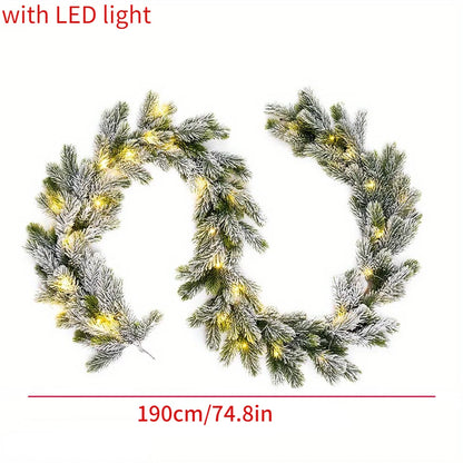 Kerst Guirlande met LED Verlichting – Kunstmatige Ceder Ranken voor Open Haard of Tafel