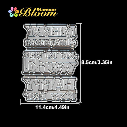 Snijmal Kerst & Nieuwjaars Titels Woorden voor Scrapbooking en Kaarten