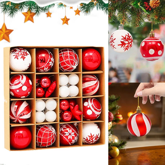 Kerstballen set 42 stuks – kunststof kerstdecoratie Ø6 cm