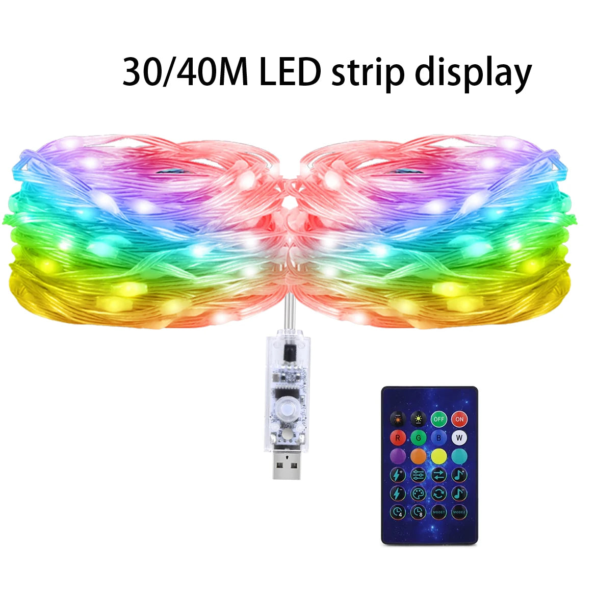 Slimme Kerstverlichting – RGBIC LED Lichtslang met Bluetooth & App – USB Aangedreven, Waterdicht, Tot 40 Meter – Inclusief Afstandsbediening