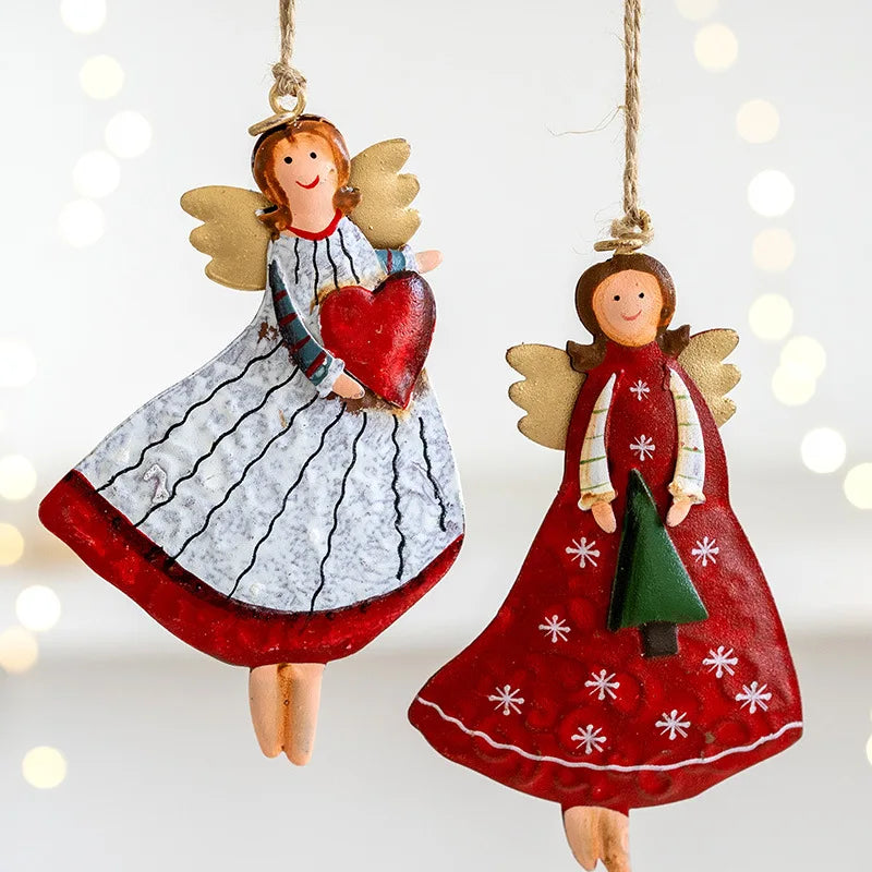 Kerst ornament voor Kerstboom - Retro Engel Meisje Decoratie