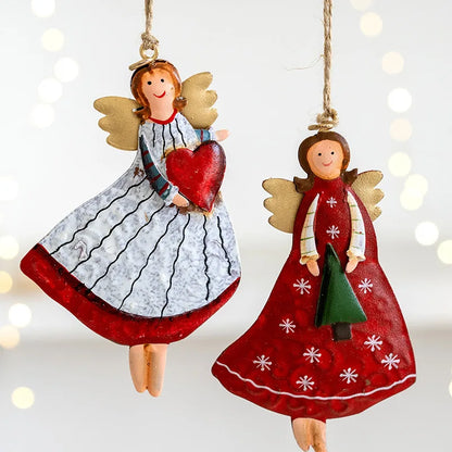 Kerst ornament voor Kerstboom - Retro Engel Meisje Decoratie