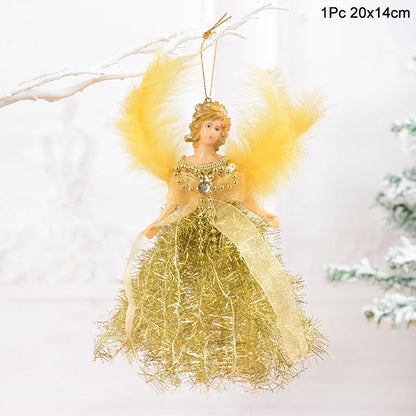 Kerstboom ornament sneeuwvlok engel hert hangdecoratie voor feestdagen