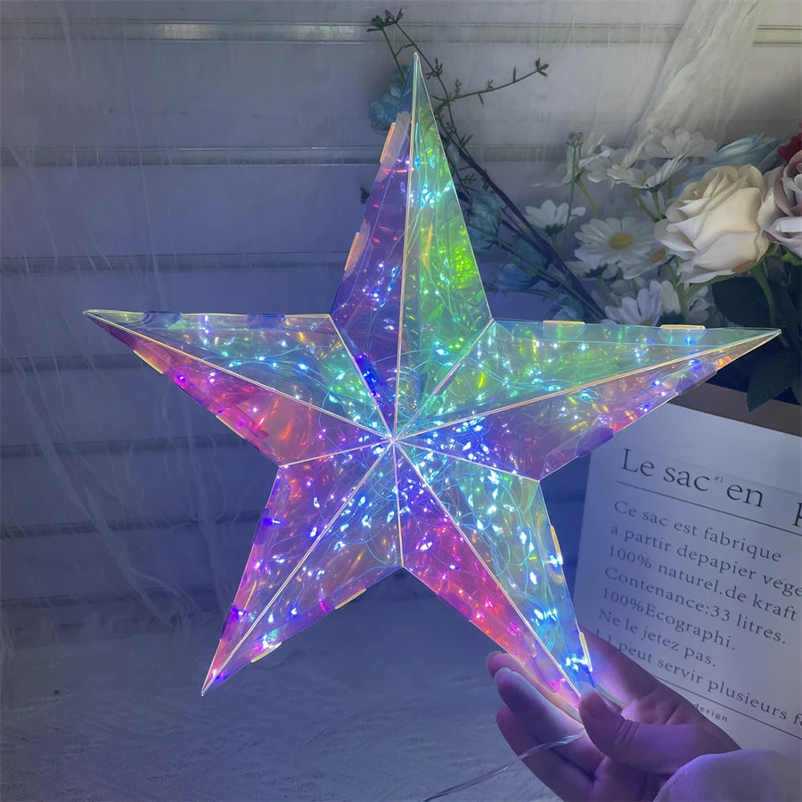 Kerst boomtopper ster met multicolor LED verlichting USB gevoed