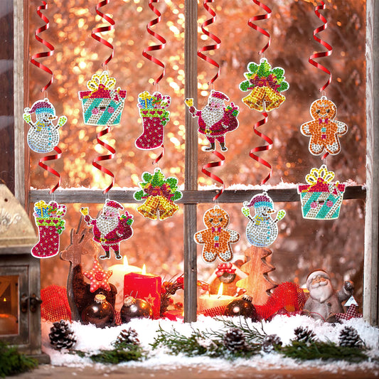 Diamond Painting Kersthangers Acryl Set van 12 Stuks – Feestelijke Decoratie - XZ003