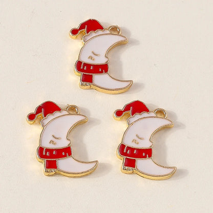 Kersthanger voor ketting of armband kerstboom rendier bel sneeuwpop hanger set - 10 stuks
