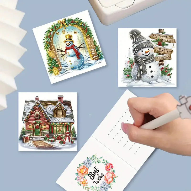 Diamond Painting Kerstkaarten - Set van 12