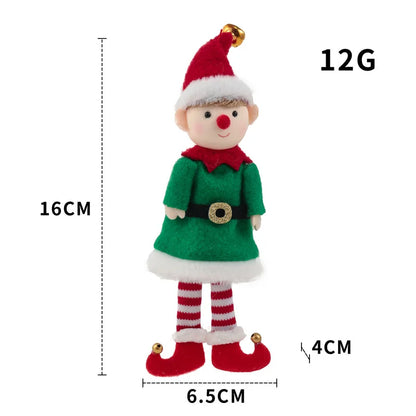 Kerst pop elf pluche decoratie voor boom en feestelijke aankleding