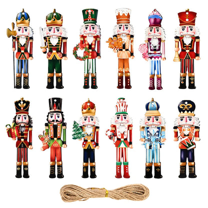 Set kersthangers houten notenkraker ornamenten voor kerstboom decoratie